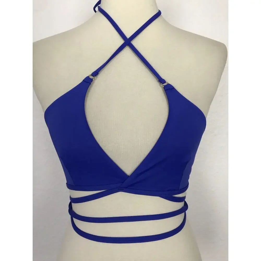 Toluca Swim Amina Stretch Wrap Tie Bikini Top Sz XS/S